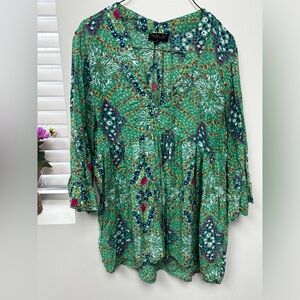 Rachel Zoe Green and Purple Blouse